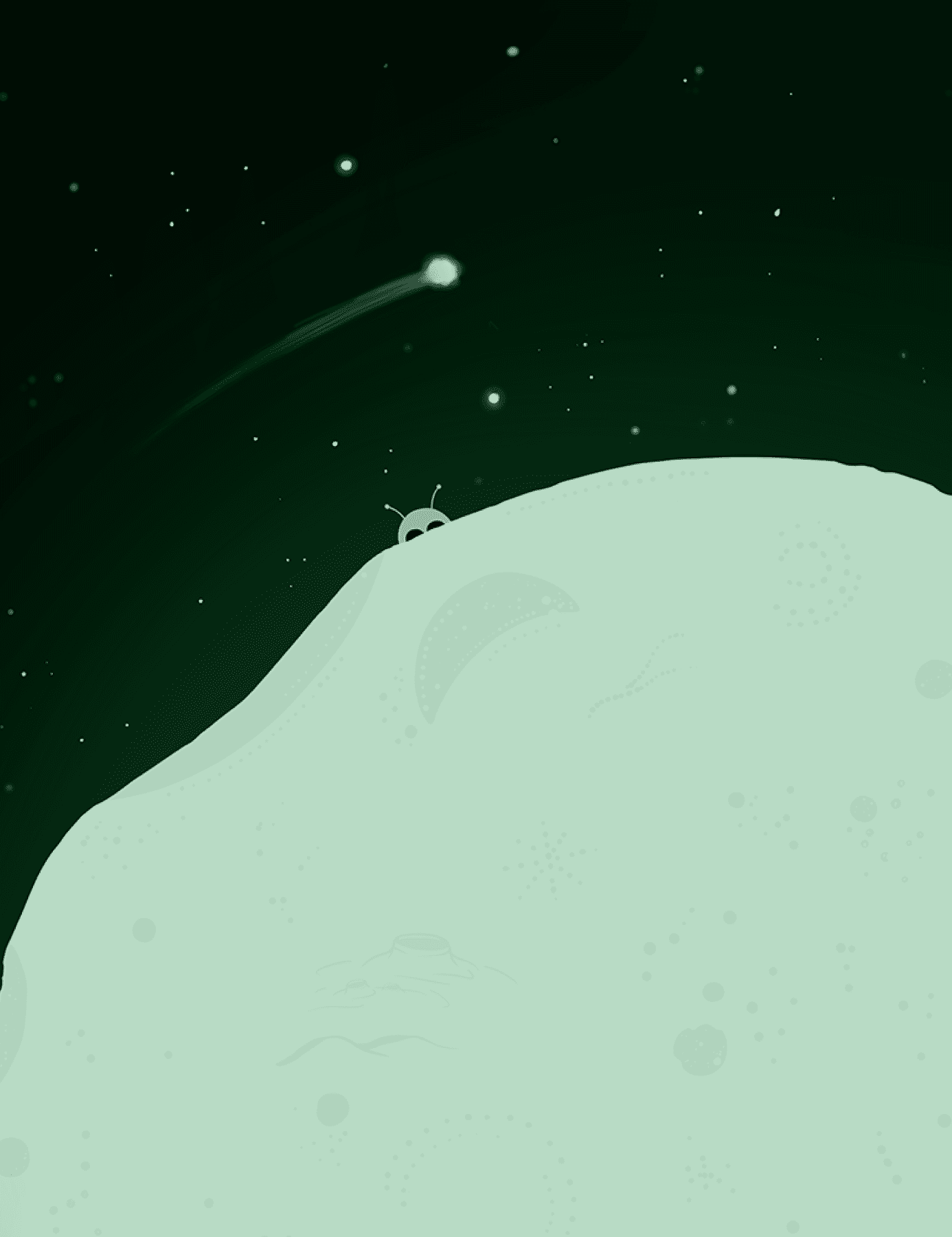 An alien hiding behind a planet.